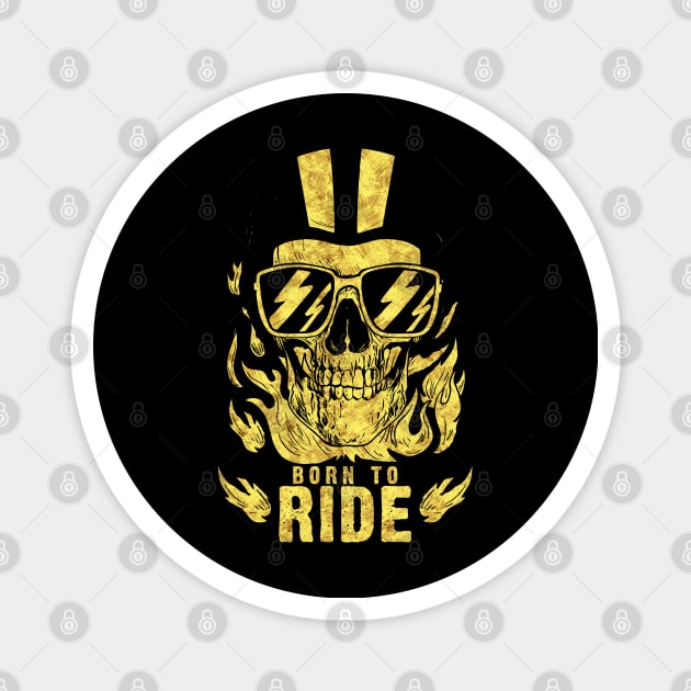 Born to Ride Skull Fire Helmet for all the open road lovers Magnet by Naumovski